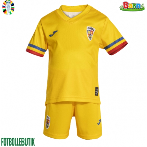 Rumänien Hemmaställ Barn EM 2024 Kortärmad (+ Korta byxor)